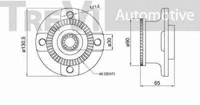 TREVI AUTOMOTIVE wb1288 -  Комплект подшипника ступицы колеса